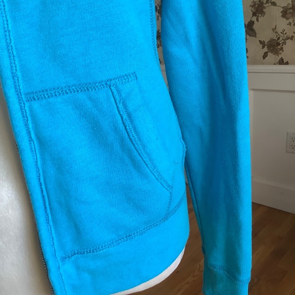 Hollister Full Zip Hooded Sweatshirt Cotton Blend Light Green Size L - Picture 2 of 8